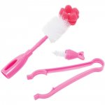 Kit Escova E Pinça Para Mamadeira - Rosa Buba Baby