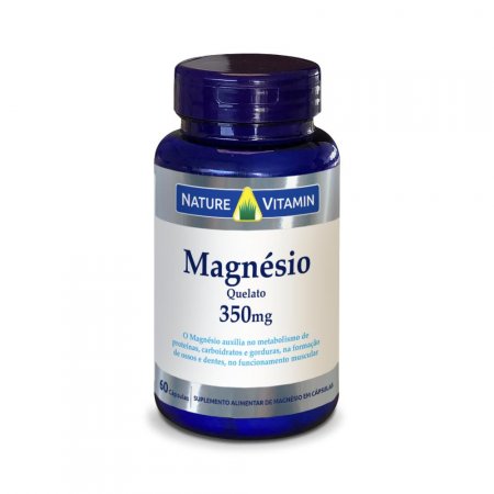 Magnésio Quelato 350mg - 60 Cápsulas - Nature Vitamin