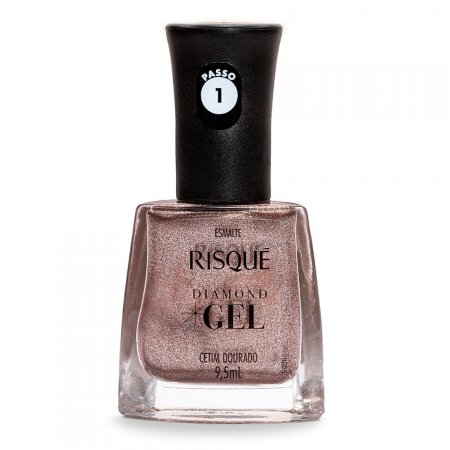 Esmalte Risqué Diamond Gel Cetim Dourado Metálico 9,5ml