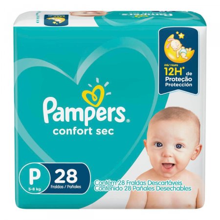 Fralda Confort Sec Pampers P com 28 Unidades