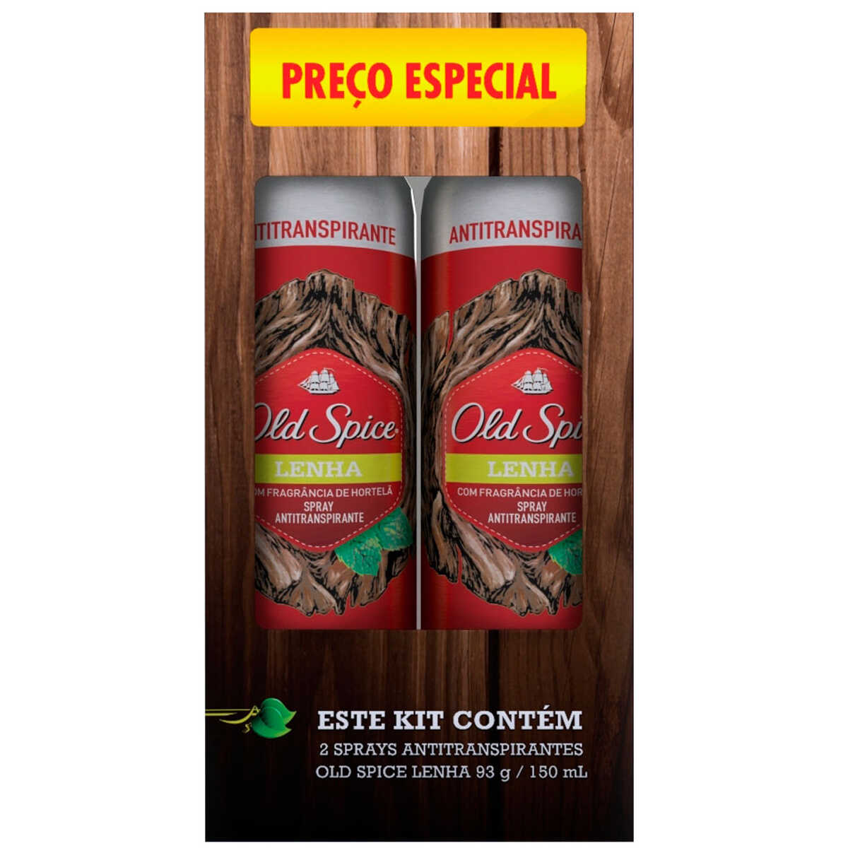 kit Desodorante Spray Antitranspirante Old Spice Lenha
