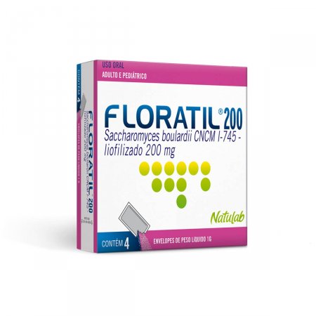 Floratil 200mg com 4 envelopes de 1g