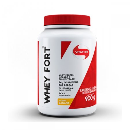 Suplemento Alimentar Vitafor Whey Fort Banana com 900g