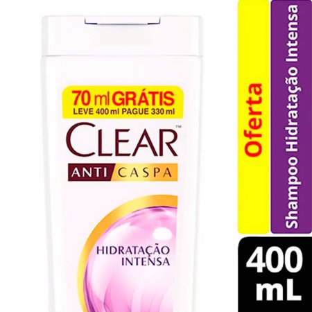 Shampoo Anticaspa Clear Hidratação Intensa com 400ml