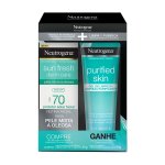 Kit Neutrogena Sun Fresh Protetor Solar Facial sem Cor FPS70 com 40g + Gel de Limpeza Purified Skin com 80g