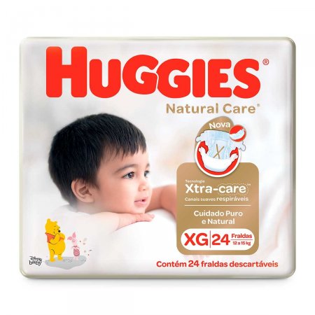 Fralda Huggies Natural Care XG com 24 Unidades