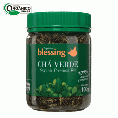 Chá Verde Orgânico Premium Folhas e Talos Blessing 100 gr