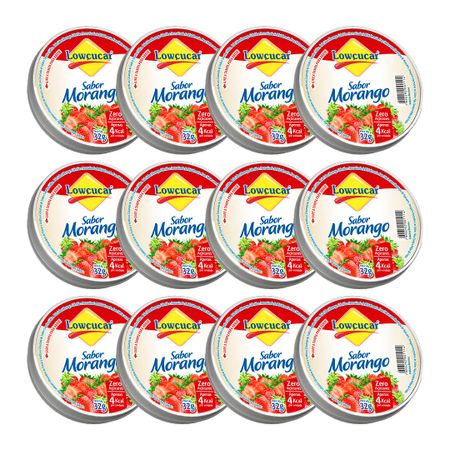 Kit 12 Unid. Bala Lowçucar Zero Açucares Sabor Morango 32g