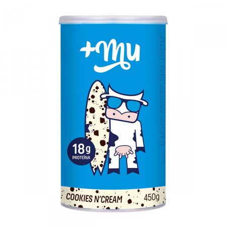 Whey Protein Concentrado +Mu Sabor Cookies N'Cream Pote com 450g