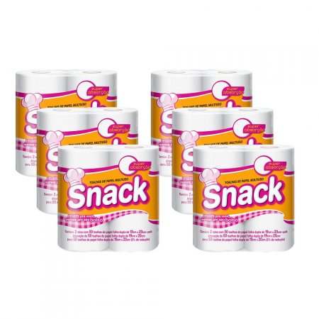 Papel Toalha Folha Dupla Snack 600 Folhas