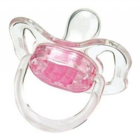 Chupeta Com Bico Silicone Cristal 02 Rosa Kuka