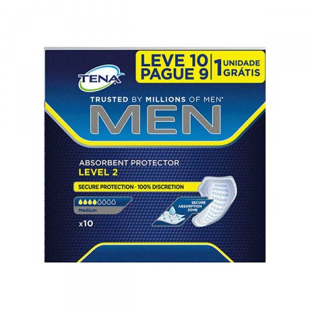 Absorvente Masculino para incontinência Urinária Tena Men Leve com 9 Unidades