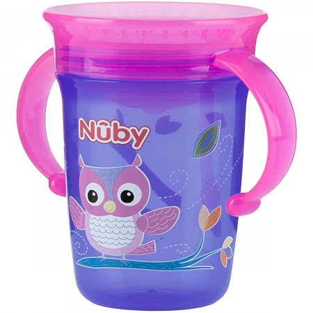 Copo Mágico com Alça 360° Wonder Cup Coruja 240ml (6m+) - Nuby