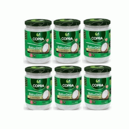 Kit 6 Unidades Óleo de Coco Extravirgem 500ml Copra