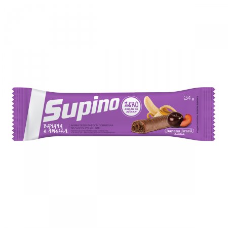 Barra de Fruta Supino Sabor Chocolate com Recheio de Banana e Ameixa com 24g