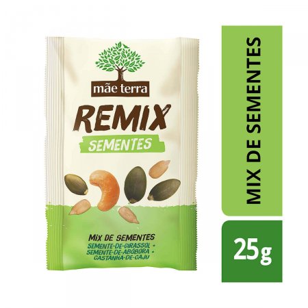 Mix de Sementes Mãe Terra Remix Sementes de Abóbora, Girassol, Castanha-de-Caju com 25g