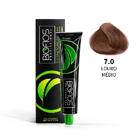 tintura de cabelo 7.0 Louro Médio - 60g