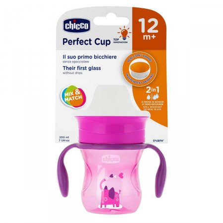 Copo Chicco Perfect Cip 12M+ Menina 200ml