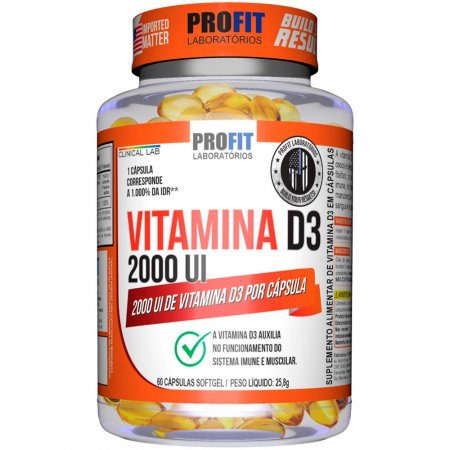 Vitamina D3 2000UI 60 Cápsulas Profit