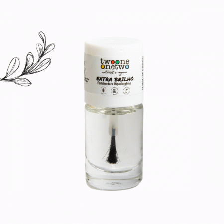 Extra Brilho/Top Coat Fortalecedor Hipoalergênico Argan Twoone Onetwo Natural Vegana