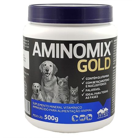 Aminomix Gold 500g Vetnil Suplemento Vitamínico Cães e Gatos