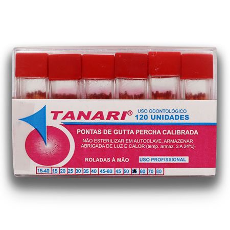 Cone De Guta Percha Calibrada Tubo 28mm com 120 - Tanari Cone De Guta Percha Calibrada Tubo 55 28mm - Tanari
