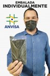 Kit Com 100 Unidades De Mascara Descartável Tripla Camada Embalada Individualmente Preta Medcombo