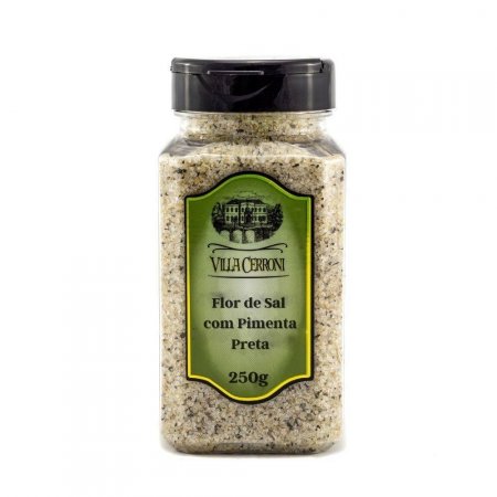 Flor de Sal com  Pimenta Preta - Villa Cerroni - 250 g
