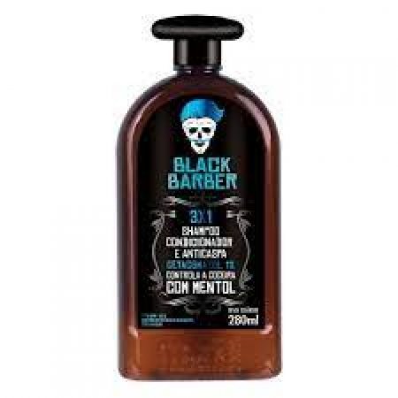 Shampoo Anticaspa Black Barber 3x1 280ml
