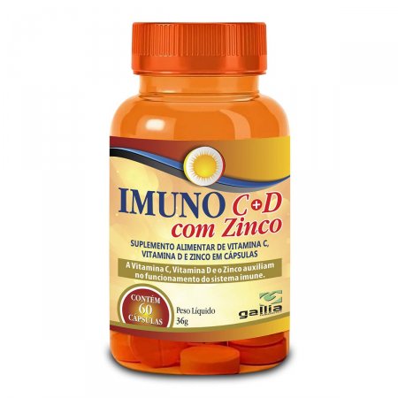 Suplemento Alimentar Imuno C + D com Zinco com 60 cápsulas