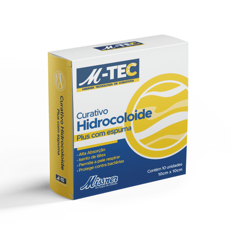 Curativo Hidrocoloide Plus M-Tec Missner - Com Espuma - 10cm x 10cm Curativo Hidrocoloide Plus M-Tec Missner - Com Espuma - 10x10cm