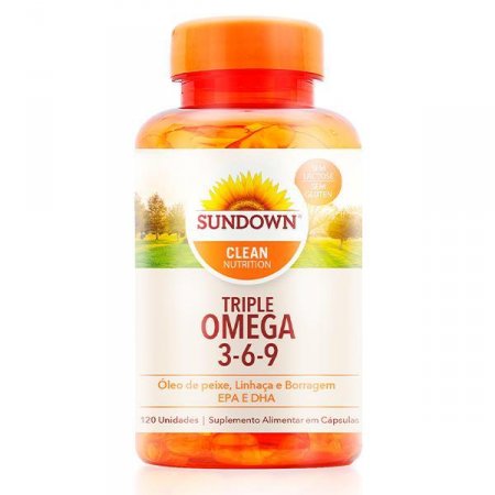 Triple Omega 3-6-9 Sundown Vitaminas com 120 cápsulas