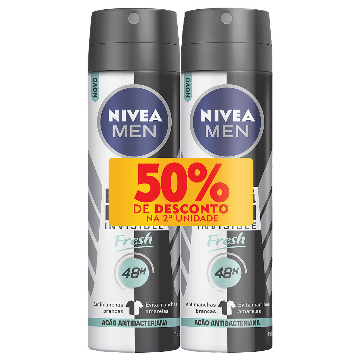Kit Desodorante Aerosol Nivea Black & White Fresh Masculino
