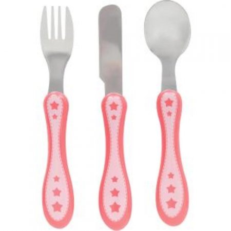 Kit Talher 3 Pecas Estrelinha -  Rosa Buba Baby
