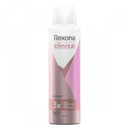 Desodorante Antitranspirante Aerosol Rexona Clinical Classic Feminino com 150ml