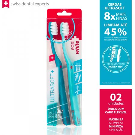 Escova Dental Suíça edel white Flosserbrush Ultrasoft Duo