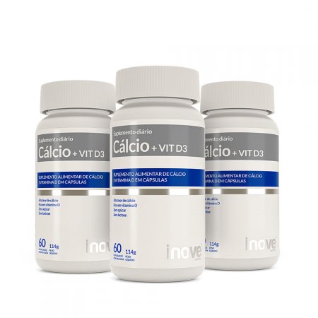 Kit 3 Cálcio 1000 + Vitamina D3 60 Cápsulas Inove Nutrition