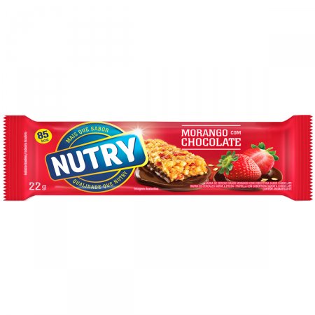 Barra de Cereal Nutry Sabor Morango com Chocolate com 22g