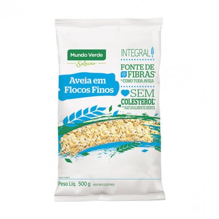 Aveia em Flocos Finos Integral Mundo Verde Seleção 500g