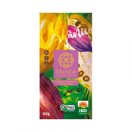 Chocolate  Orgânico 76% de Cacau 80g - Mendoá