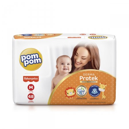 Fralda Pom Pom Derma Protek M com 48 Unidades