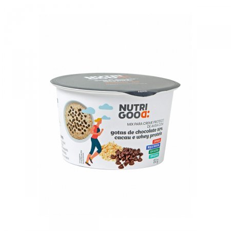 Mix para Creme Proteico de Aveia Nutrigood com Gotas de Chocolate e Whey Protein com 50g
