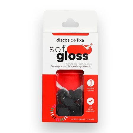 Discos De Lixa Sof Gloss Com 20 - American Burrs Discos De Lixa Sof Gloss Grosso Preto Com 20 - American Burrs
