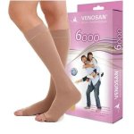 Meia 3/4 ALTA Compressão Venosan 6000 AD 30-40 PE Aberto - Bege - G