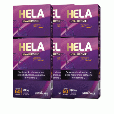 Hela Ácido Hialurônico E Colágeno Verisol 6 Un 60 Caps 80 Mg - Linduras