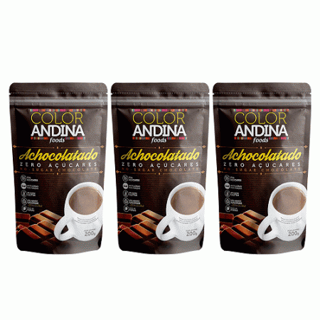 ACHOCOLATADO ZERO AÇUCAR  Color Andina 200g-3 pacotes