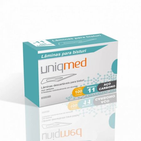 Lâmina de Bisturi Descartável Número 21 Cx 100un - Uniqmed