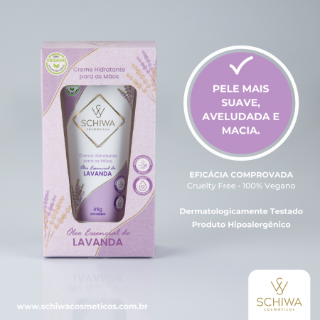 Creme Hidratante para as Mãos SchiWa Cosméticos com Óleo Essencial de Lavanda 45g.