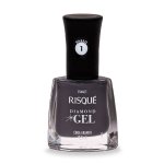 Esmalte Risque Diamond Gel Cinza Granito Hipoalergênico com 9,5ml
