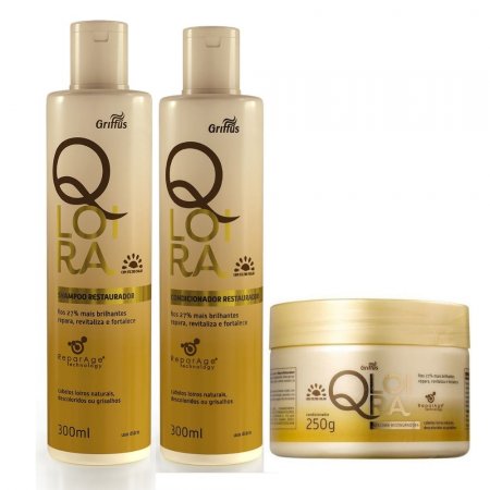 KIT QLOIRA SHAMPOO + CONDICIONADOR 300ML + MASCARA 250G